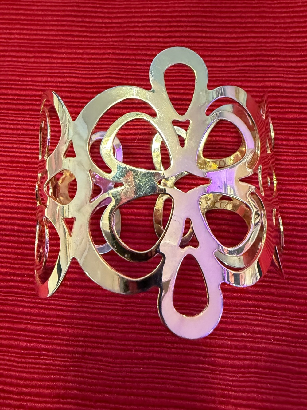 Park Lane CHIC Bracelet Gold Floral Cuff Retired $39